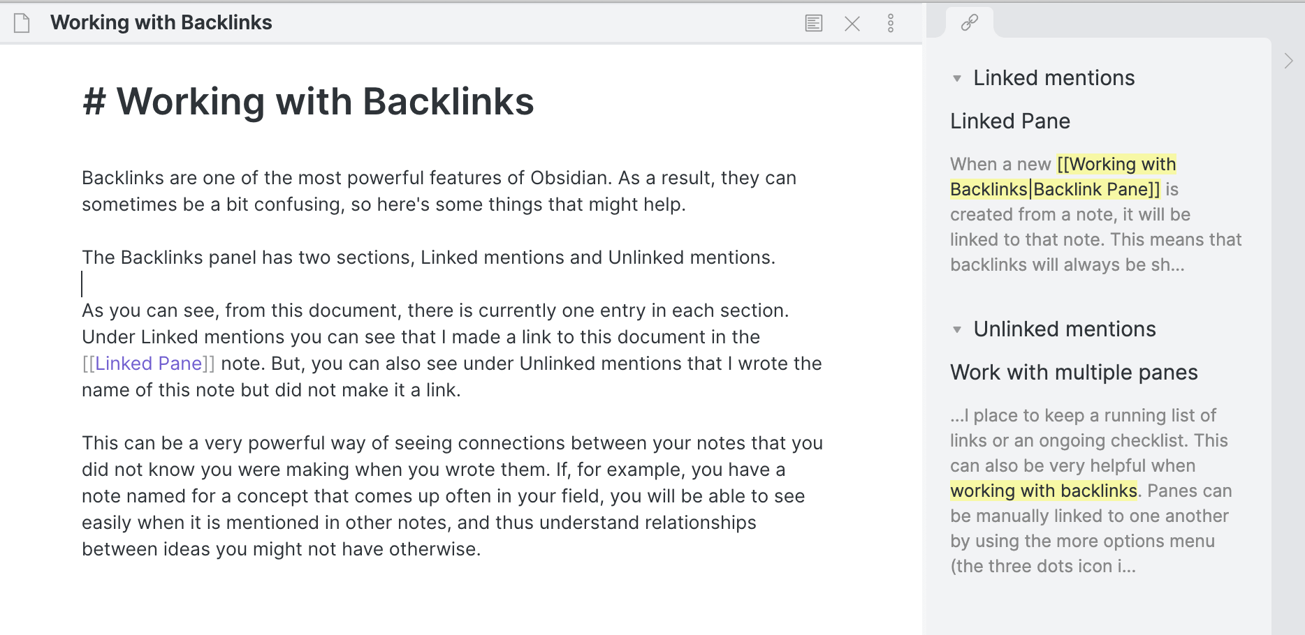 Working With Backlinks Obsidian Help