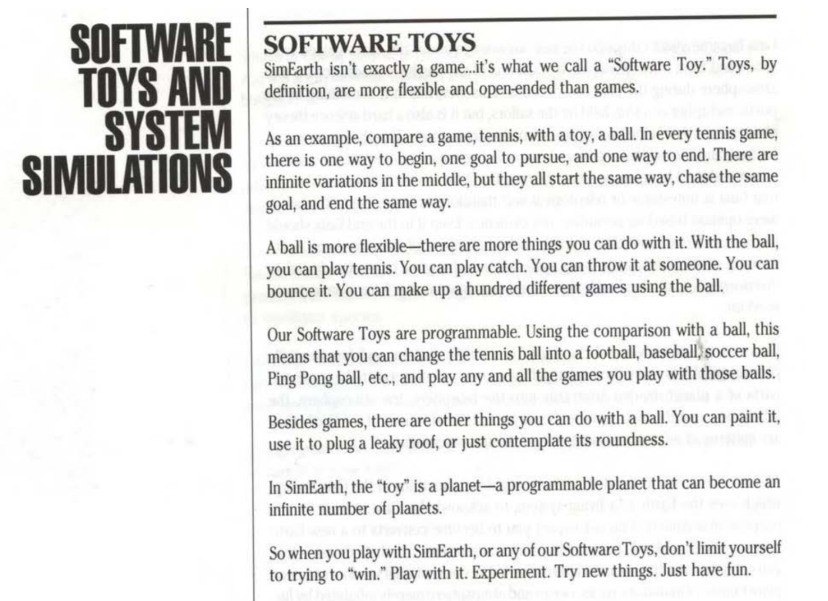 Software Toy - Worldmaking