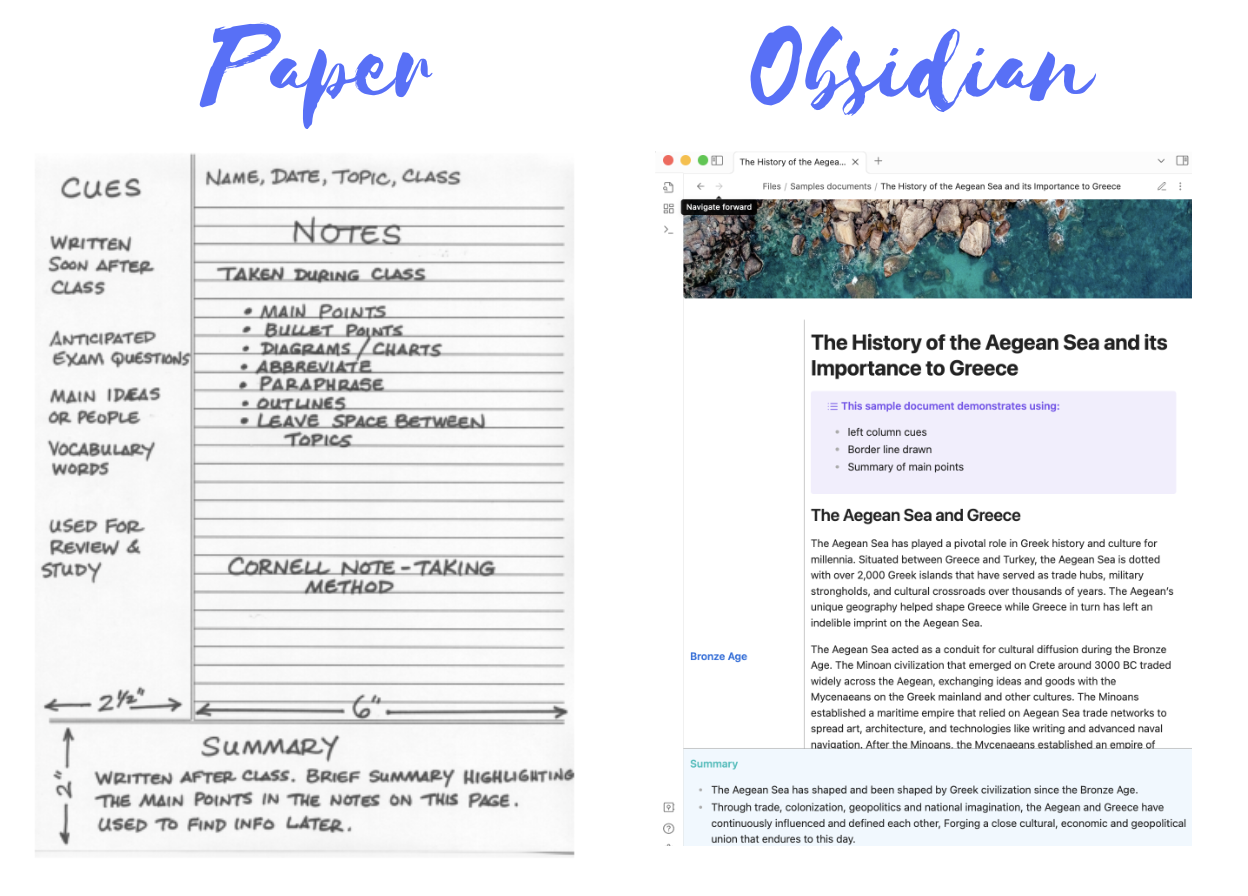 Cornell Notes Learning Vault - Toolbox for Thought